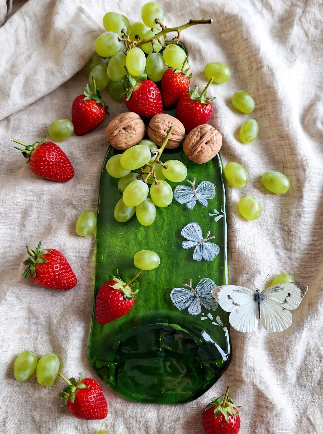 3 platos de botella mariposa