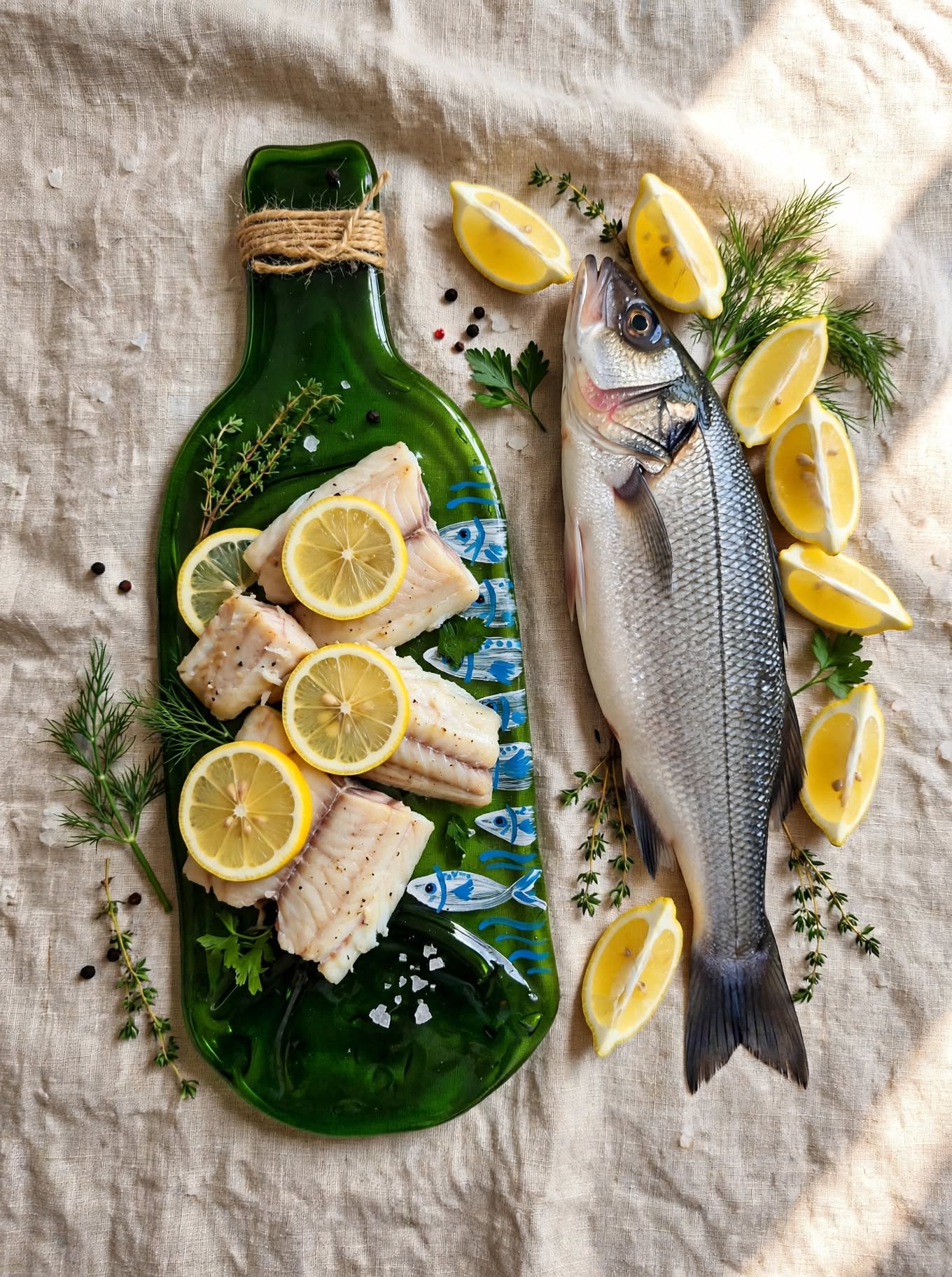 3 Plato de botella plana pez