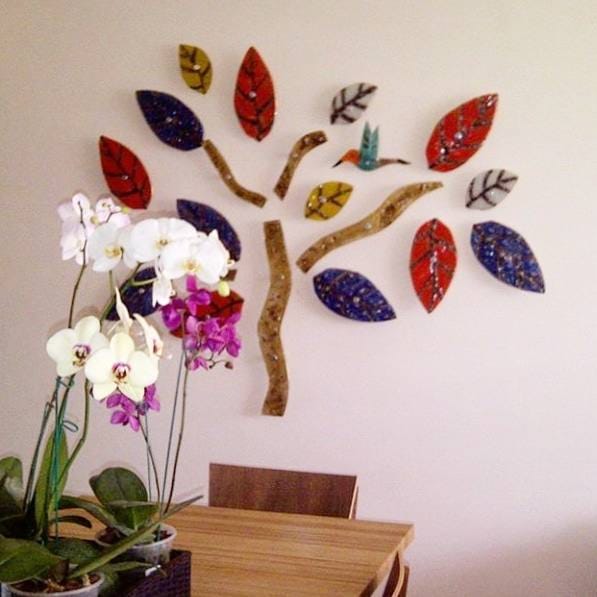 Árbol de la vida chico de vidrio fusionado