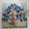Árbol de la vida , de vidrio fusionado 8treinta azul