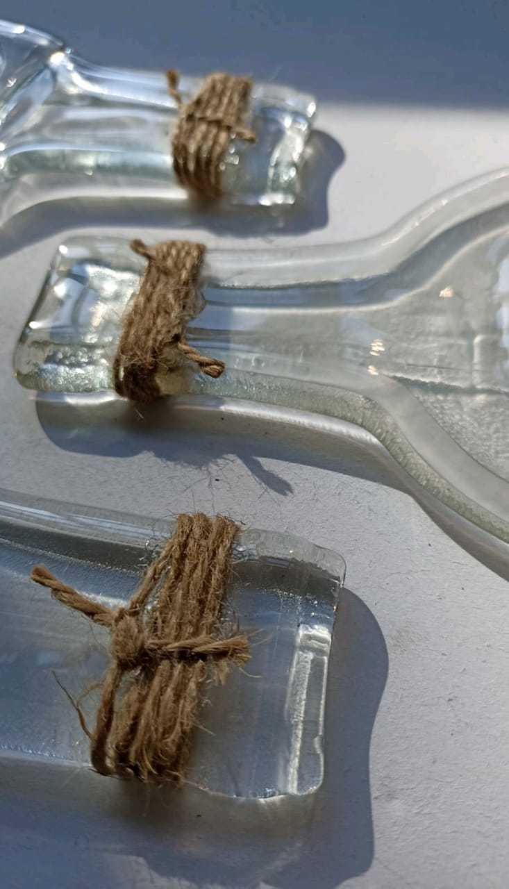plato de botella fundida 3 pzas planas transparentes