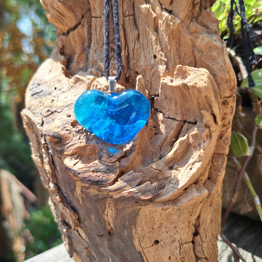 Dije corazon azul turquesa
