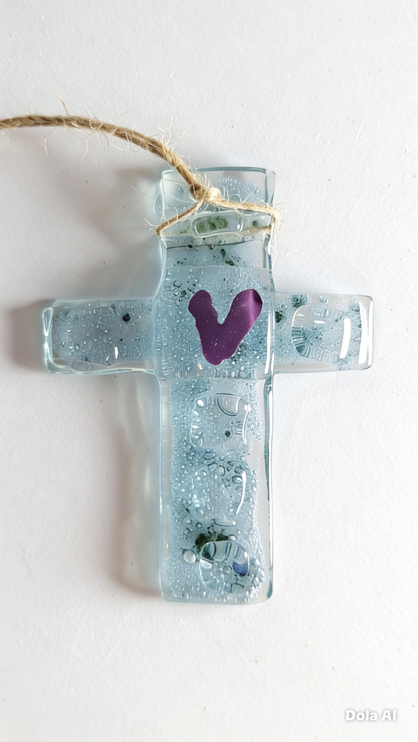 Cruz corazon lila