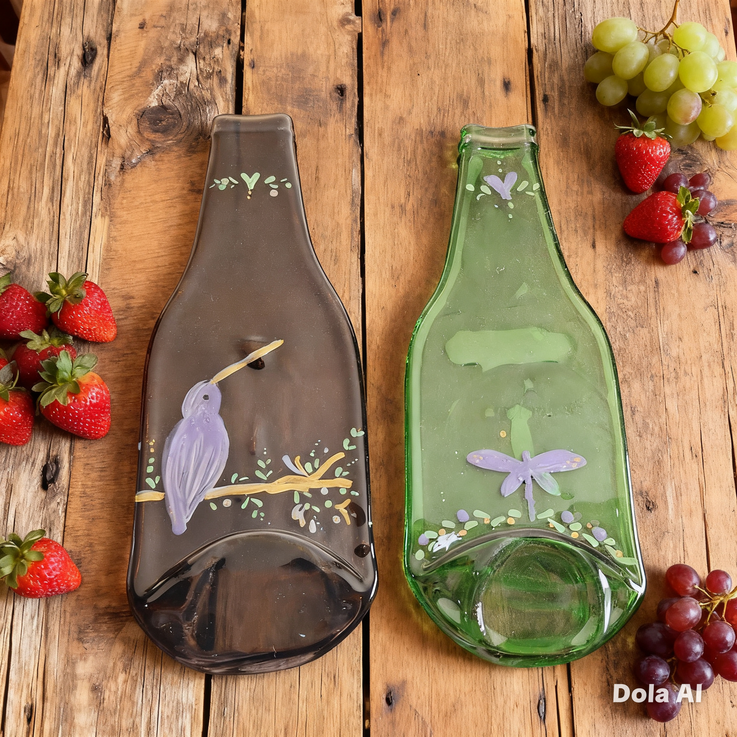 Platos de botellas aplanado