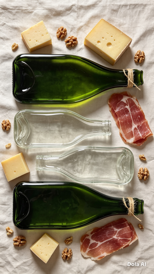 4 platos de botellas