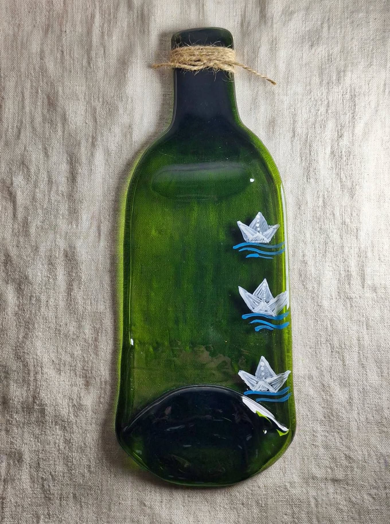3 platos de botella barco de papel