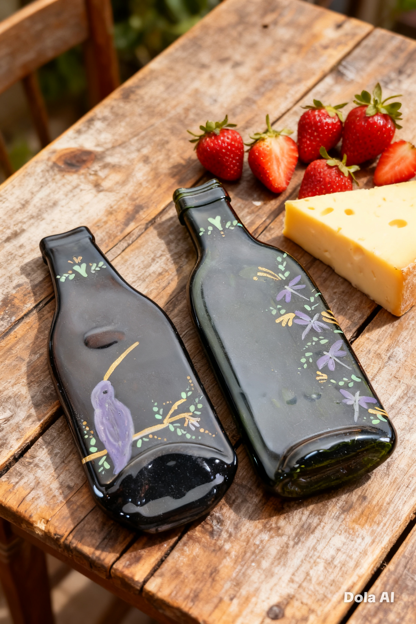 Platos de botellas aplanada