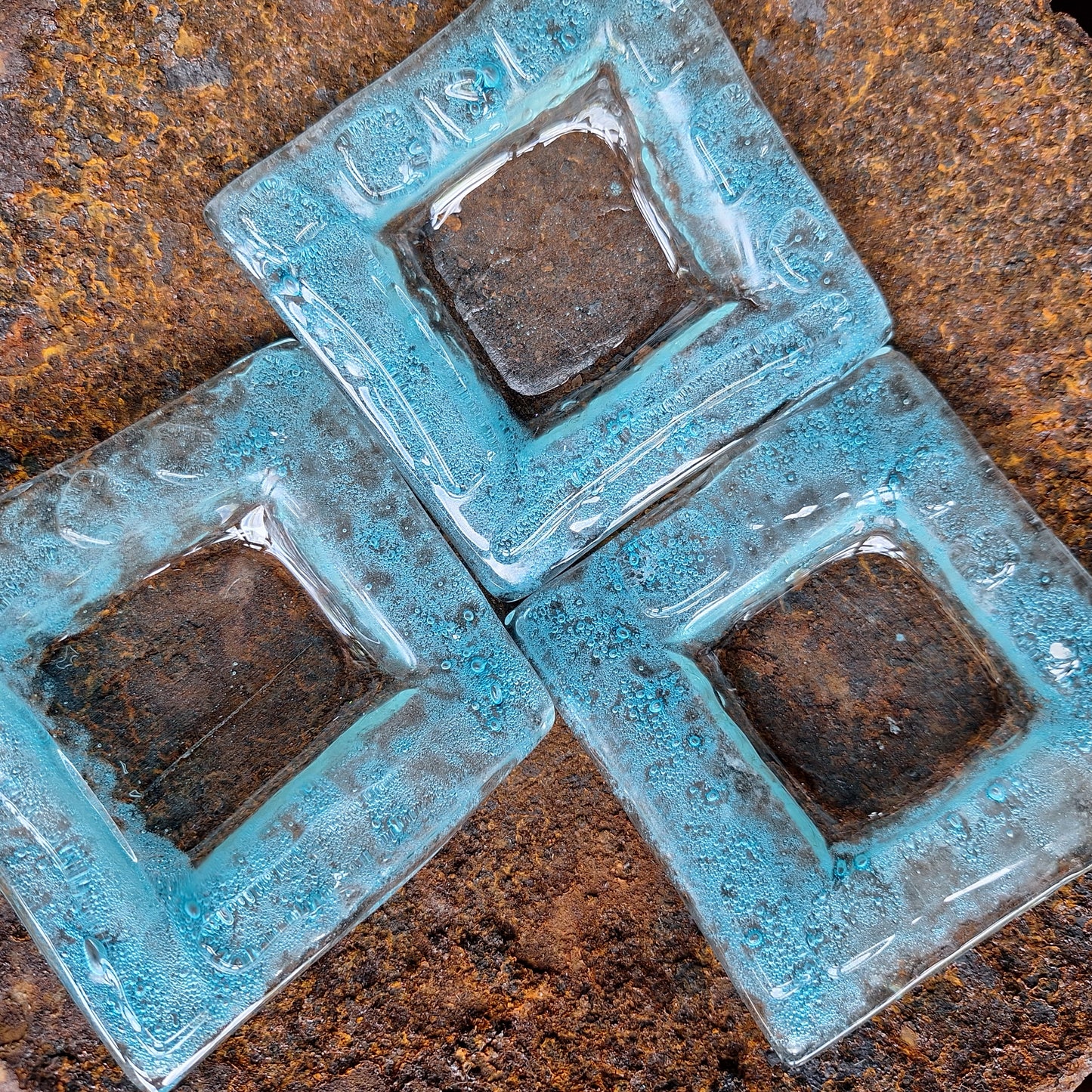 Kit de 3 platones azul agua