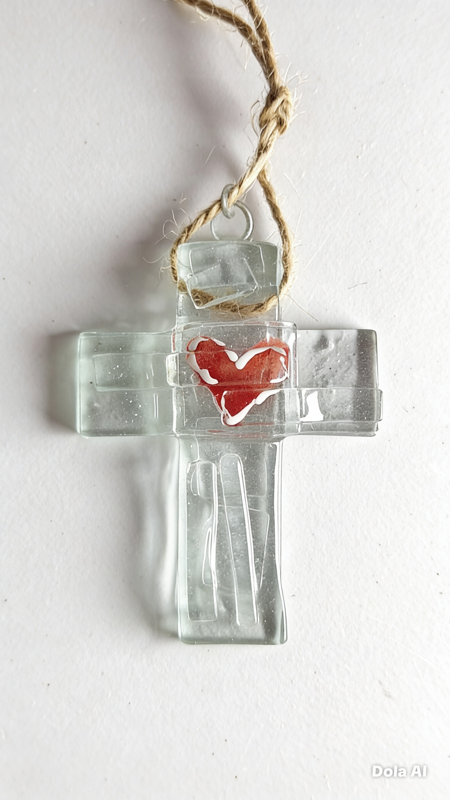 Cruz corazon rojo