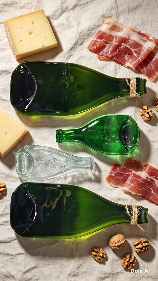 4 platos de botellas