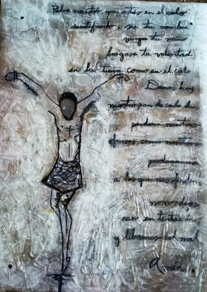 Oración en vidrio del padre nuestro