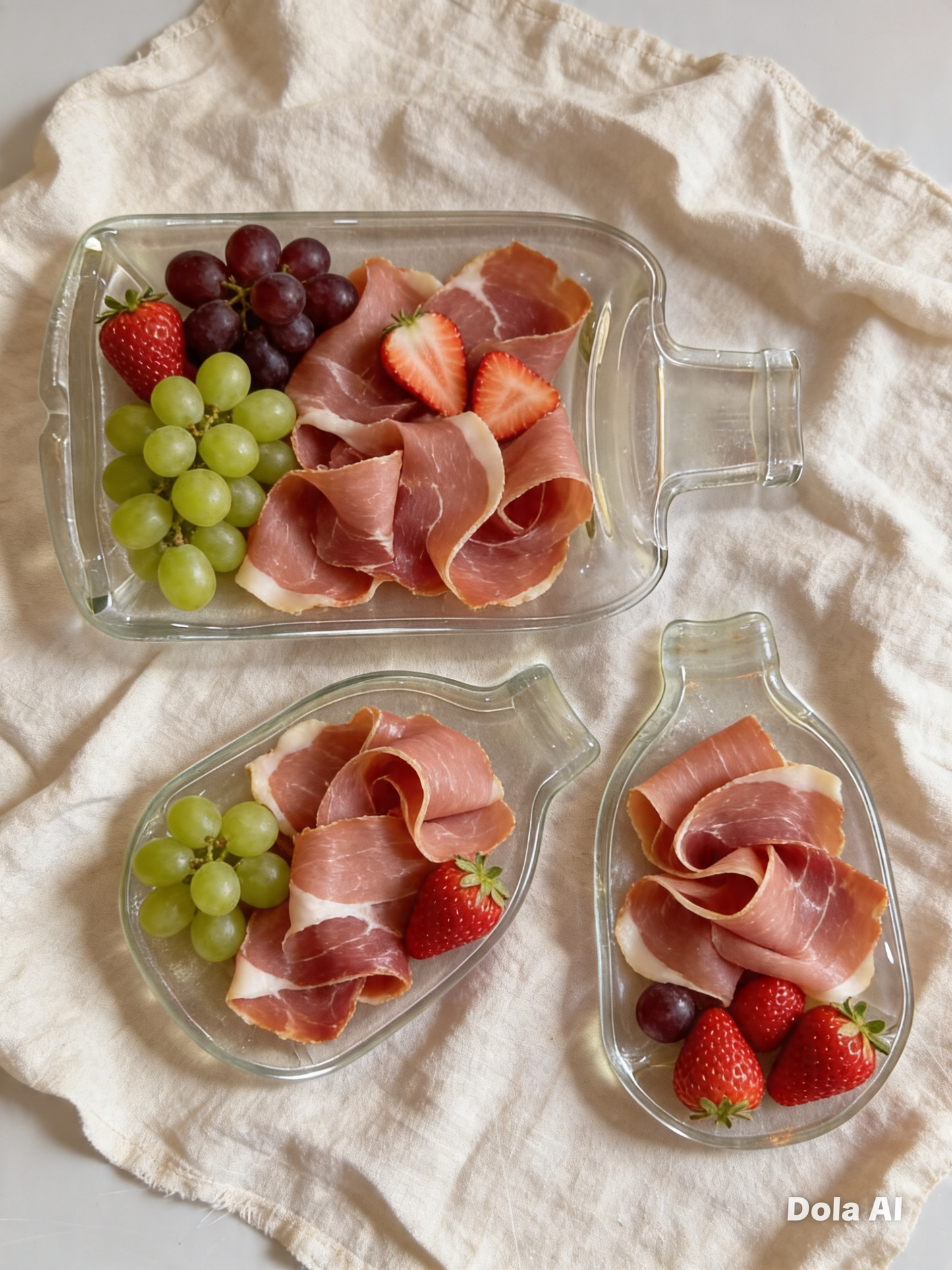 Plato de botellas de vidrio