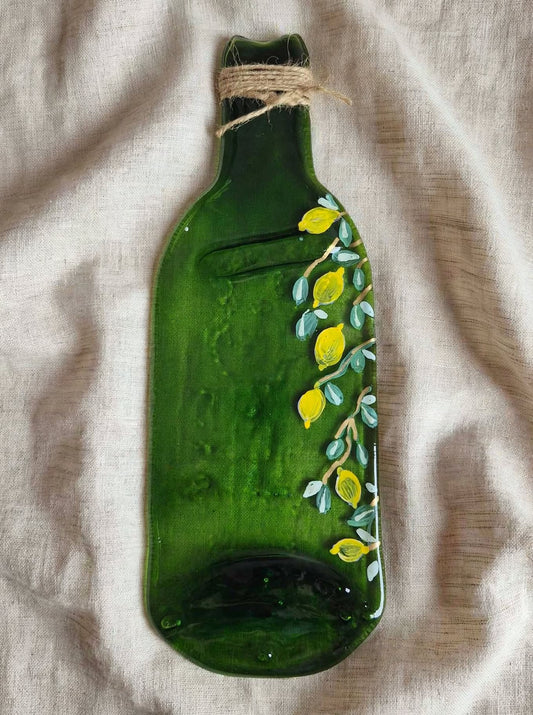 3 platos de botella limón amarillo