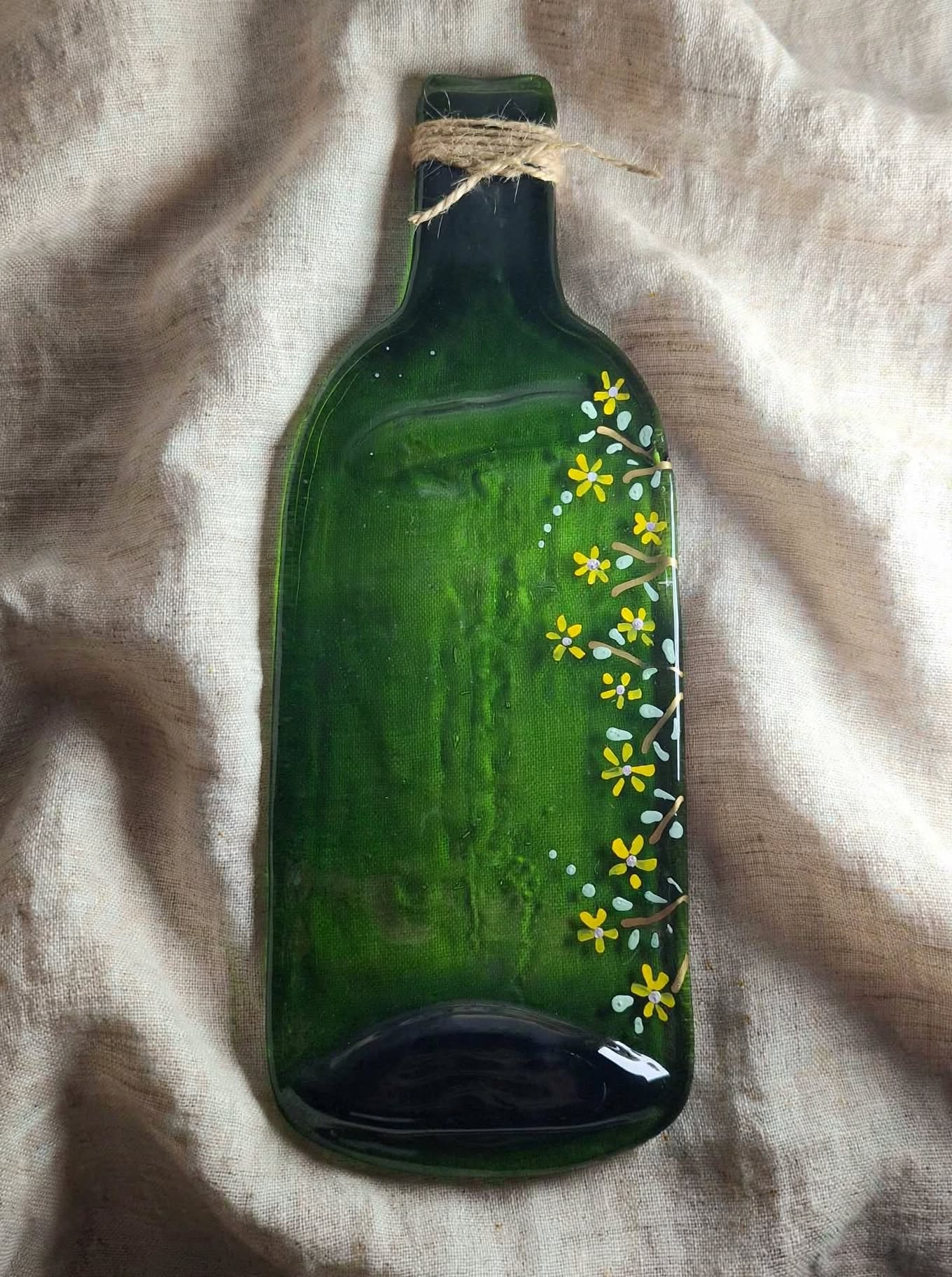 3 platos de botella flores