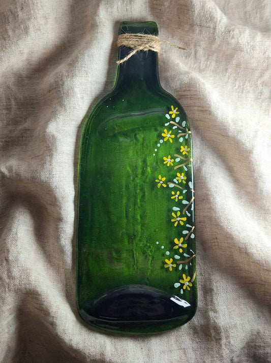 3 platos de botella flores