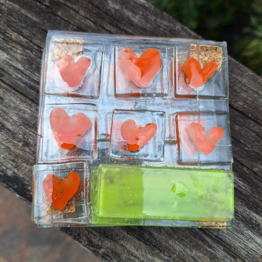 Portavasos corazones anaranjados