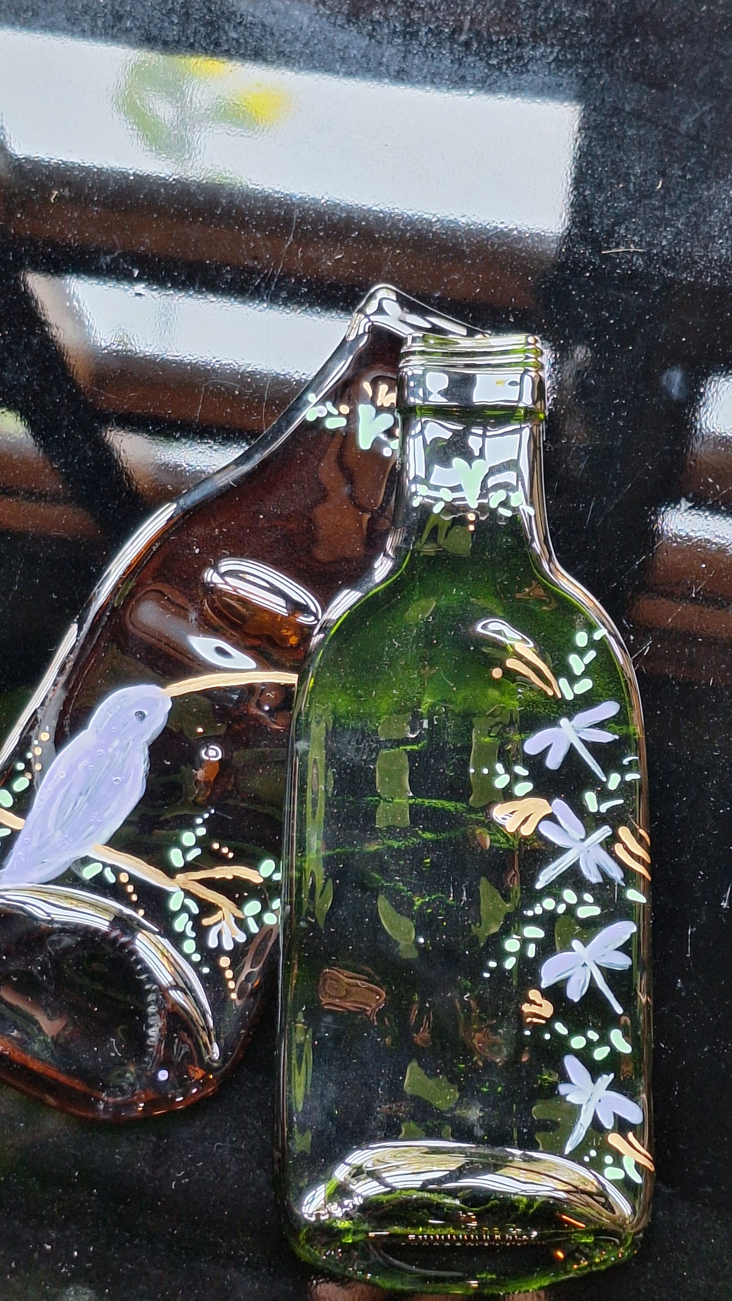 Platos de botellas aplanada