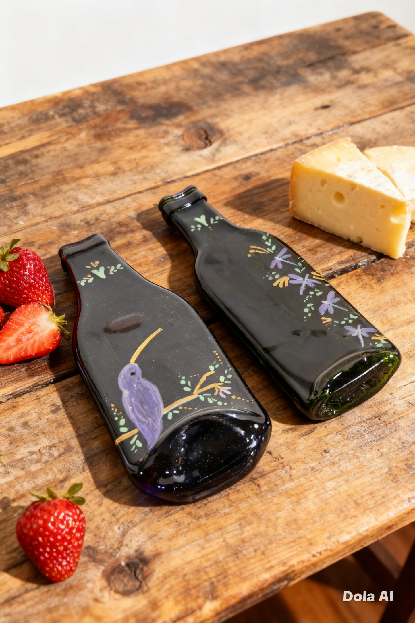 Platos de botellas aplanada