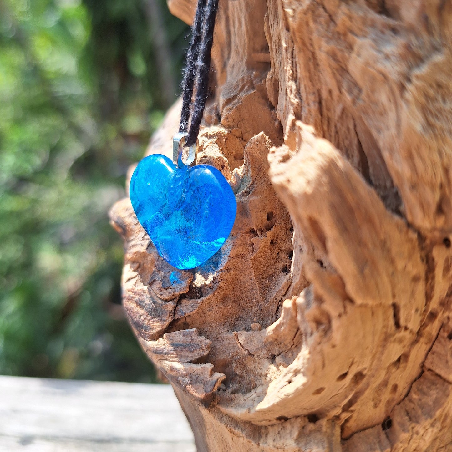 Dije corazon azul turquesa