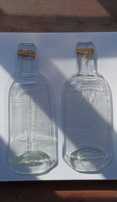 plato de botella fundida 3 pzas planas transparentes